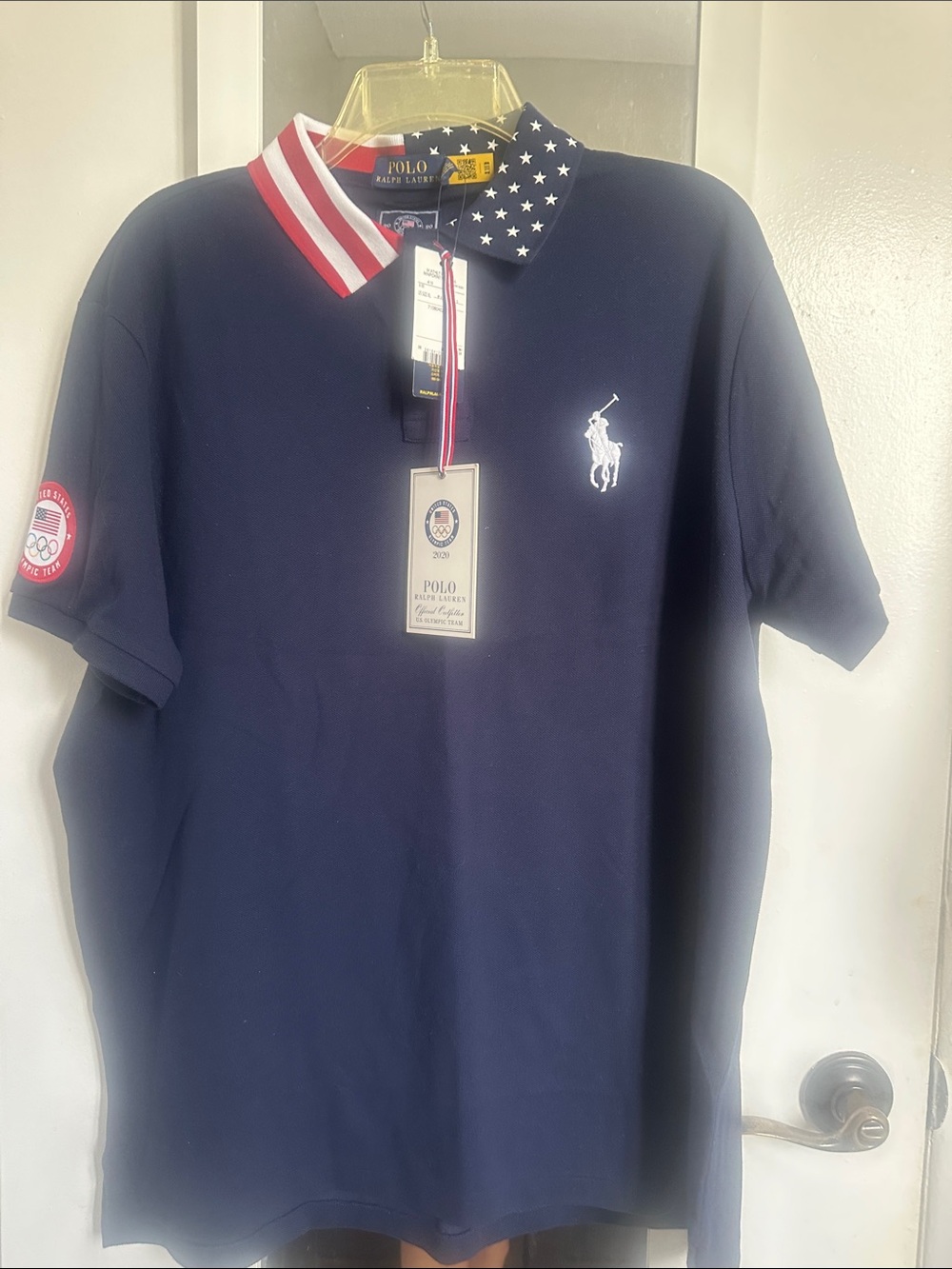 Polo by Ralph Lauren Navy Polo with Stars & Stripes Collar